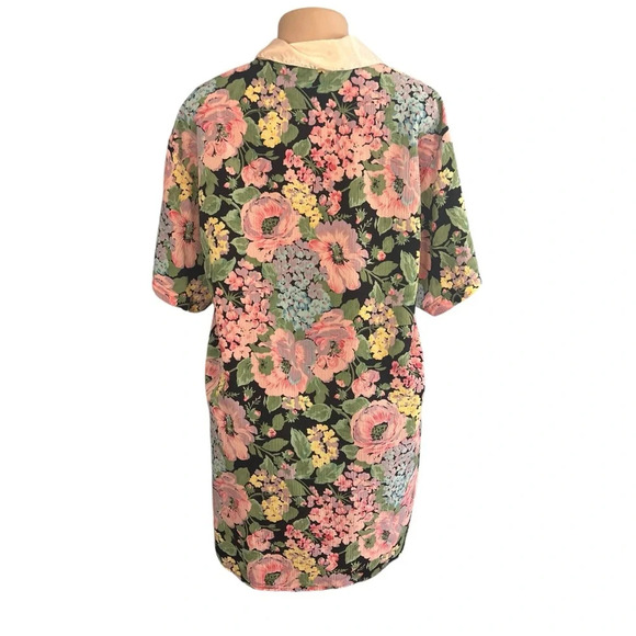 Victoria’s Secret gold label Floral Silky Pajama Top Vintage Shirt - Picture 5 of 8